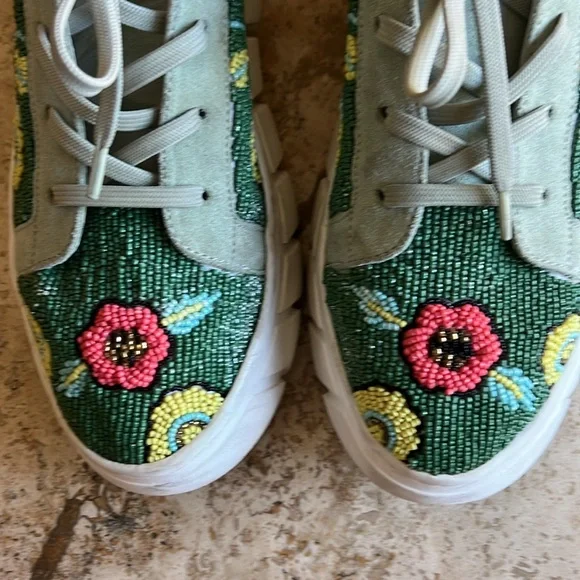 Free People Floral Beaded Platform Sneakers - Picture 9 of 12